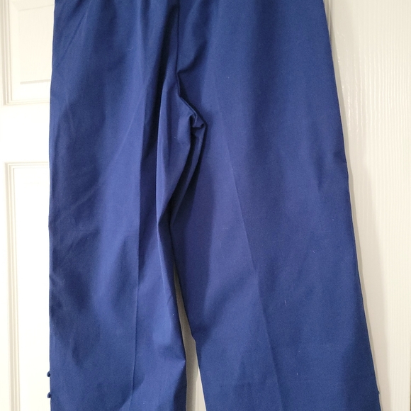 Isaac Mizrahi Live! Stretch Crop Wide Leg Pants Royal Navy 12P New With Tags - Picture 5 of 5